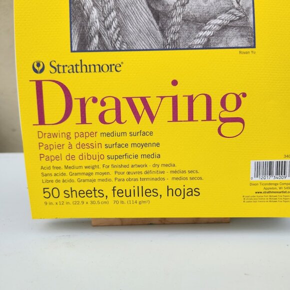 NEW Strathmore 300 Series Drawing Pad 9x12 50 Sheets Pages Art Supplies Top Wire - Picture 2 of 6